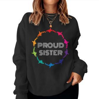 Proud Sister Lgbtq Gay Pride Awareness - White Black Women Sweatshirt | Mazezy