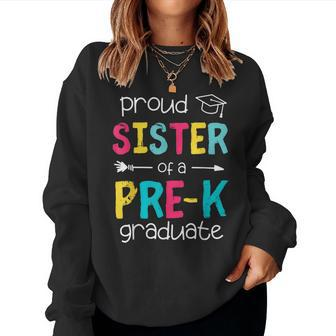 Proud Sister Prek Grad Preschool Family Matching Graduation Women Sweatshirt | Mazezy