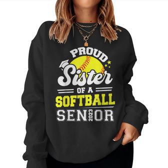 Proud Sister Of A Softball Senior 2023 Graduation Women Sweatshirt | Mazezy