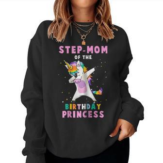 Proud Step-Mom Of A Birthday Unicorn Dab Girl Women Sweatshirt | Mazezy