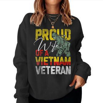 Proud Wife Of A Vietnam Veteran Veterans Day V2 Women Crewneck Graphic Sweatshirt - Seseable