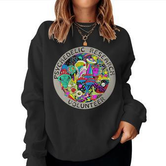Psychedelic Mushroom Trip Gift - Psychedelic Research Gift Women Crewneck Graphic Sweatshirt - Seseable