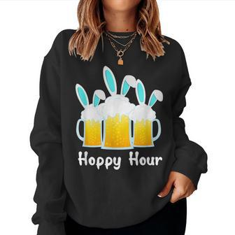 Punny Easter Happy Bunny Beer Drinking Top Men Women Women Sweatshirt | Mazezy
