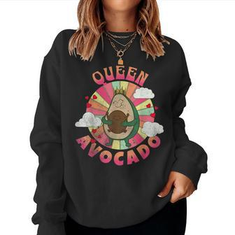 Queen Avocado Lover Vegetarian Women Girl Kids Women Crewneck Graphic Sweatshirt - Thegiftio UK