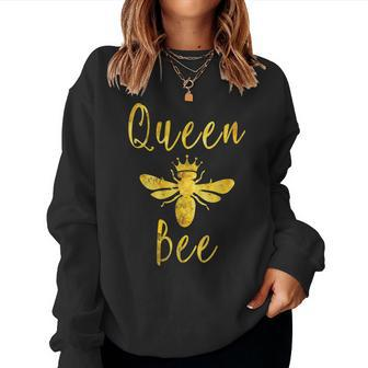 Queen Bee Crown Mom Mommy Grandma Womens Women Sweatshirt | Mazezy