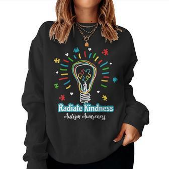 Radiate Kindness Lightbulb Radiate Kindness Teacher Women Sweatshirt | Mazezy