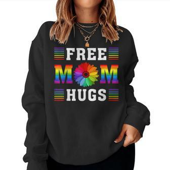 Rainbow Free Mom Hugs Daisy Heart Lgbt Pride Women Sweatshirt | Mazezy