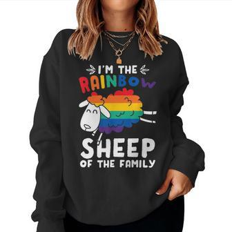 Rainbow Sheep - Lgbt Transgender Pride Month Gift Idea Women Crewneck Graphic Sweatshirt - Seseable