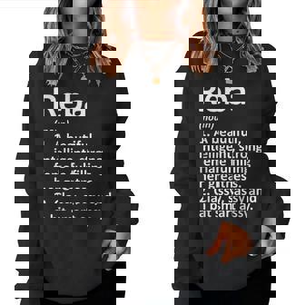 Reba Definition Personalized Name Funny Christmas Gift Women Crewneck Graphic Sweatshirt - Seseable