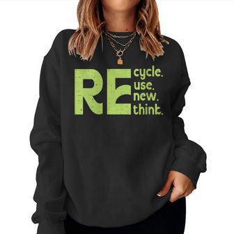 Womens Recycle Outfit For Earth Day 2023 Reuse Women Sweatshirt | Mazezy