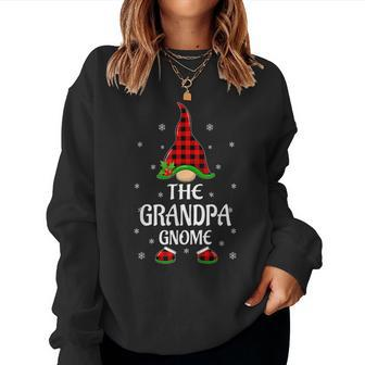 Red Buffalo Plaid Matching The Grandpa Gnome Christmas Women Sweatshirt | Mazezy