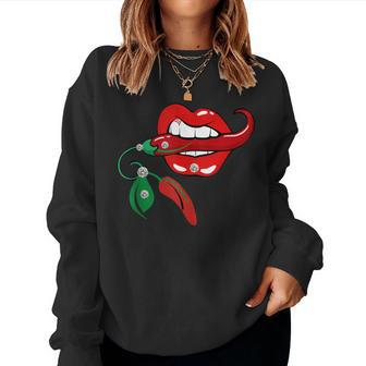 Womens Red Chili-Peppers Red Hot Vintage Chili Peppers Women Sweatshirt | Mazezy