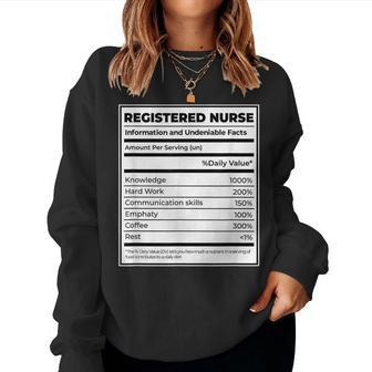 Registered Nurse Job Application Nutrition Facts Women Sweatshirt | Mazezy