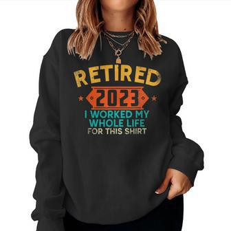 Retired 2023 Funny Retirement 2023 Vintage Gifts Men Women Women Crewneck Graphic Sweatshirt - Seseable