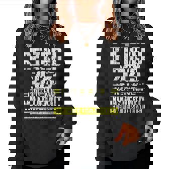 Retired 2023 Under New Management See Wife For Details Women Crewneck Graphic Sweatshirt - Seseable