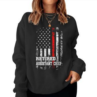 Retired Firefighter Assistant Chief Retirement Gift Women Crewneck Graphic Sweatshirt - Seseable