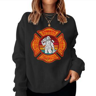 Retired Firefighter For Fireman Fire Fighter Womans Man Women Crewneck Graphic Sweatshirt - Seseable
