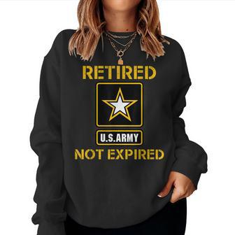 Retired Not Expired Army Military Vintage Style Women Sweatshirt | Mazezy