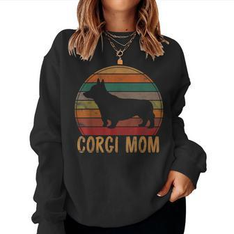 Retro Corgi Mom Gift Dog Mother Pet Welsh Corgi Mama Women Crewneck Graphic Sweatshirt - Thegiftio UK