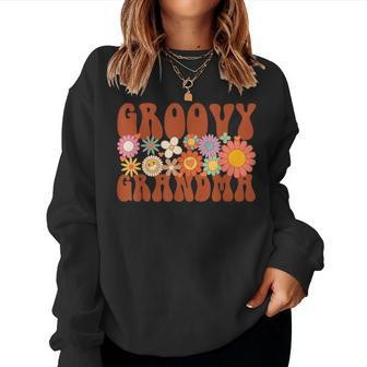 Retro Groovy Grandma Matching Family Party Women Sweatshirt | Mazezy