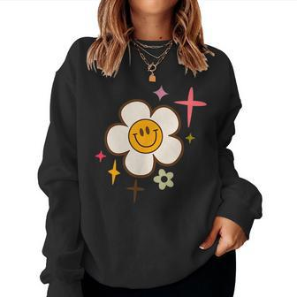 Retro Groovy Nana Stacked On Back Happy Mothers Day Women Crewneck Graphic Sweatshirt - Thegiftio UK