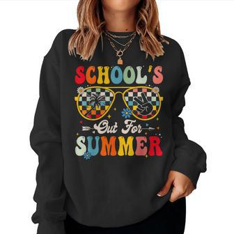 Retro Last Day Of Schools Out For Summer Teacher Boys Girls Women Sweatshirt | Mazezy