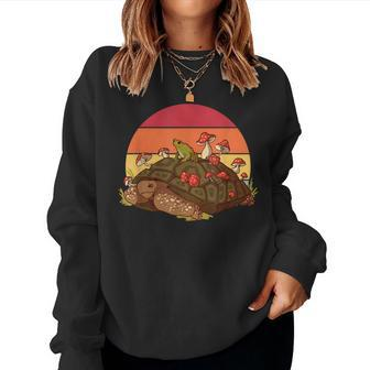Retro Mushroom Frog Tortoise Turtle Lover Women Sweatshirt | Mazezy