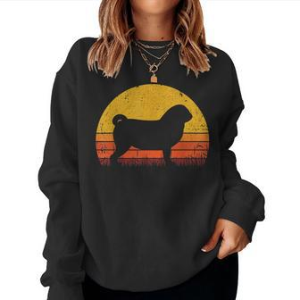 Retro Pug Dog Mom Dog Dad Idea Vintage Pug Women Sweatshirt | Mazezy