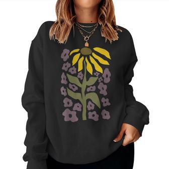 Retro Sunflower Graphic Flower Lover Gardening Women Sweatshirt | Mazezy