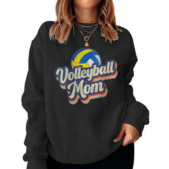Womens Retro Volleyball Mom Vintage Softball Mom Women Sweatshirt | Mazezy