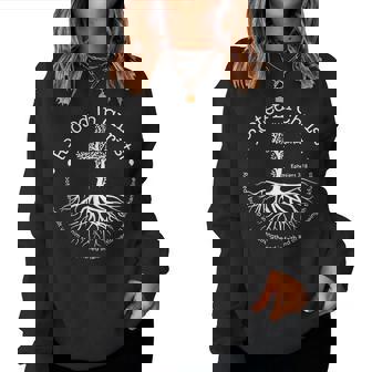 Rooted In Christ Jesus Cross Pray Bible Verse Christian Women Sweatshirt | Mazezy