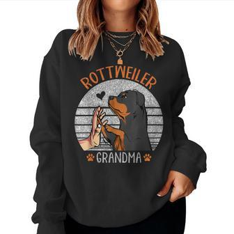 Rottweiler Grandma Rottie Dog Mom Gifts Happy Mothers Day Women Crewneck Graphic Sweatshirt - Thegiftio UK