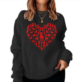 Rottweilers Hearts Love Dog Lover Men Women Valentines Day V2 Women Crewneck Graphic Sweatshirt - Seseable