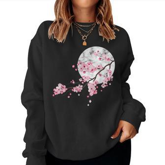 Sakura Cherry Blossom Japans Favorite Flower Funny Women Crewneck Graphic Sweatshirt - Seseable