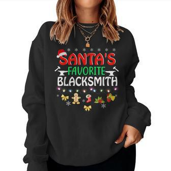 Santas Favorite Blacksmith Christmas Xmas Lights Hat Women Sweatshirt | Mazezy