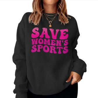 Save Womens Sports Act Protectwomenssports Support Groovy Women Sweatshirt | Mazezy