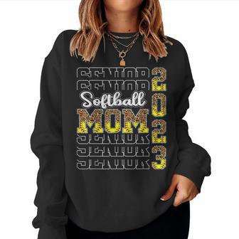 Senior Mom 2023 Softball Class Of 2023 Leopard Women Sweatshirt | Mazezy