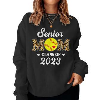 Senior Mom Class Of 2023 Softball Mom Graduation Leopard Women Sweatshirt | Mazezy