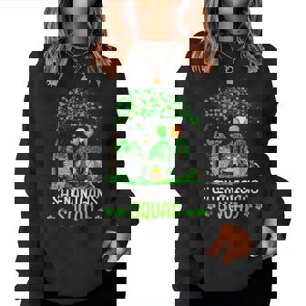 Shenanigans Squad Irish Gnomes Rainbow St Patricks Day Women Crewneck Graphic Sweatshirt - Seseable