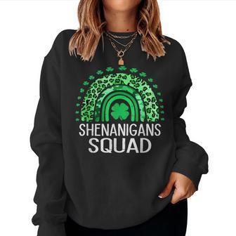 Shenanigans Squad Irish St Patricks Day Rainbow Women Women Crewneck Graphic Sweatshirt - Seseable