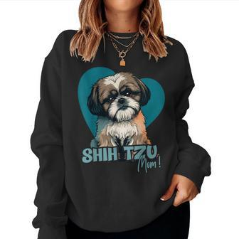 Shih Tzu Dog With Heartdecoration - Shihtzumom Women Sweatshirt | Mazezy