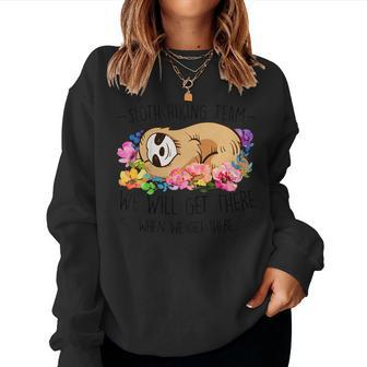 Sloth Hiking Team Tshirt Flower Women Women Sweatshirt | Mazezy CA