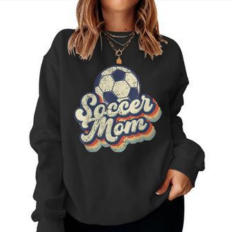Soccer Mom Soccer Ball Retro Vintage Mom Life Women Sweatshirt | Mazezy