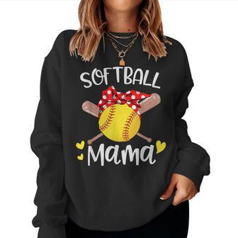 Softball Baseball Mama Floral Mom Grandma Women Sweatshirt | Mazezy
