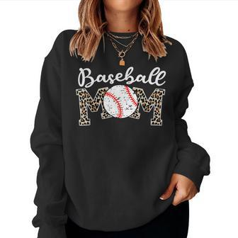 Softball Baseball Mom Leopard Women Sweatshirt | Mazezy