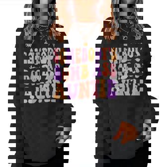 Somebodys Bomb Ass Auntie On Back Women Crewneck Graphic Sweatshirt - Thegiftio