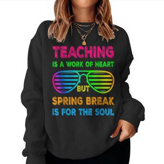 Spring Break Teacher 2023 Retro Spring Break 2023 Women Crewneck Graphic Sweatshirt - Seseable
