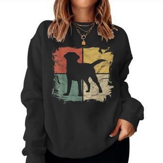 Square Retro Labrador Owner Gift Golden Black Lab Dad Mom Women Crewneck Graphic Sweatshirt - Seseable