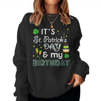 St Patricks Day Birthday 21St 50Th Funny Saint Paddys Women Crewneck Graphic Sweatshirt - Seseable