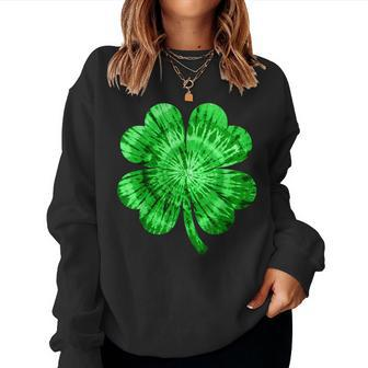 St Patricks Day Shamrock Tie Dye Women Irish Boy Lucky Women Sweatshirt | Mazezy